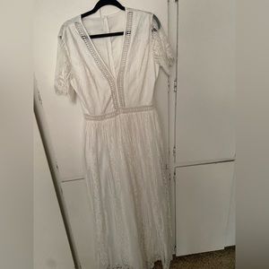 White lace Boho dress size Large